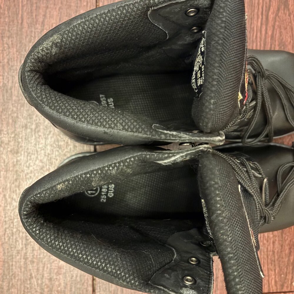 Men's Brahma Black Leather Gus Steel Toe Work Boots Lace Up Size 13 W WIDE - Picture 2 of 10
